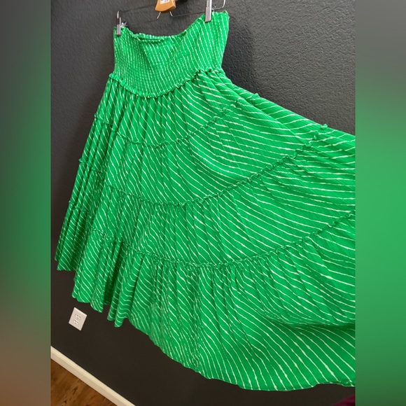 LAUREN Ralph Lauren - Vibrant Green Tiered A-Line/Full Skirt (crepe, gauze) - Picture 4 of 10